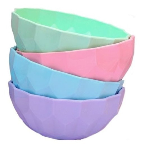 Bowl Comportera Plastico Pastel Recipiente Mediano Pack X10