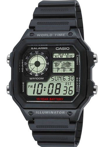 Reloj Hombre Casio Ae-1200wh-1av Negro Digital  / Lhua Store