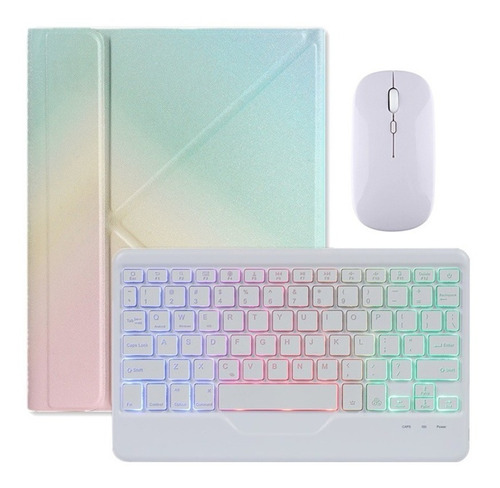 Funda Degradado+teclado Rgb+mouse Para iPad 6th 5th 9.7''