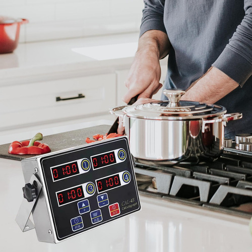 Temporizador De Cocina Digital Multicanal Pantalla 4 Canales