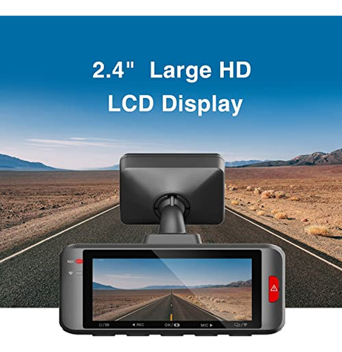 4k Dual Channel Dash Cam, Built-in Wi-fi Gps, 4k + 1080...