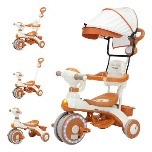 Triciclo Infantil 4 En 1 Con Asiento Multifuncional Portátil