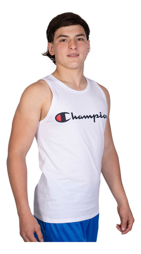 Musculosa Champion Deportiva Hombre Moda Blanco