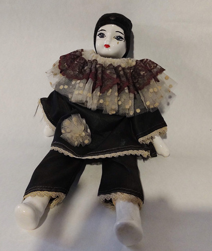 Muñeco Porcelana Pierrot Antiguo
