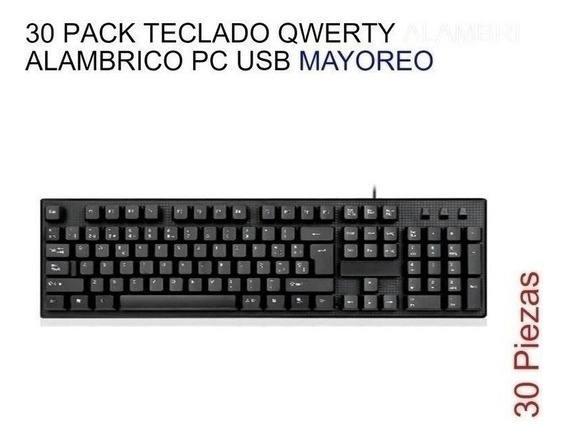 textura Vegetación taburete 30 Pack Teclado Qwerty Alambrico Pc Usb | Meses sin intereses