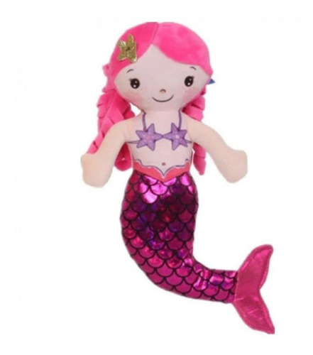 Imagen 2 de 5 de Peluche Sirena 48 Cm Con Brillos Sirenita Muñeca Pepona Ed