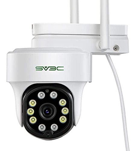 Sv3c Cámara De Seguridad Wifi Con Luz, 1080p Floodlight Colo