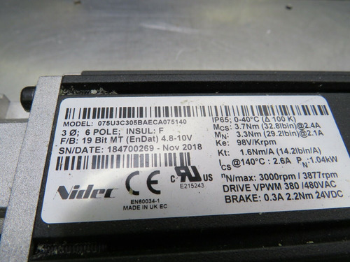 Nidec 075u3c305baeca075140 Motor Sso
