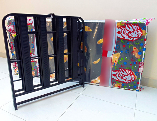 Cama Plegable 1.5 Plaza 190 Cm X 100 Cm + Colchón 8 Pulgadas