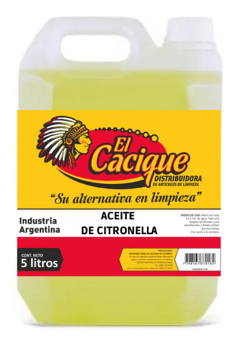 Aceite De Citronella Quemar Antorcha 5 Lts Cacique (2230)