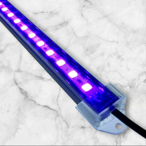 Luminária Led 140cm P/ Aquário Com Fonte Luzes Roxa 12v