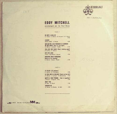 Lp Eddy Mitchell - 7 Colts Pour Schomll - Vinil Raro (Usado)