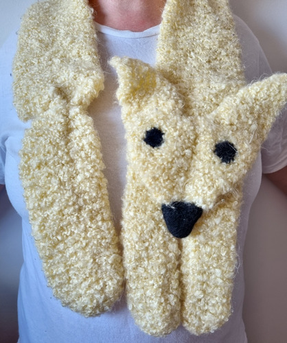 Cachecol Formato Cachorro Raposa Tricot Em Lã Fofo Usado