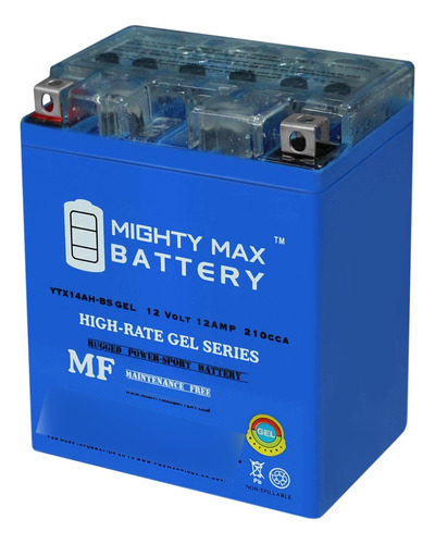Mighty Max Battery Bateria Gel Ytx14ah-bs Para Kawasaki Mule
