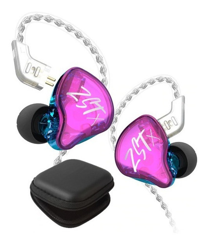 Imagen 1 de 9 de Kz Zst X Audifonos Pro Con Micro + Estuche In Ear Purpura