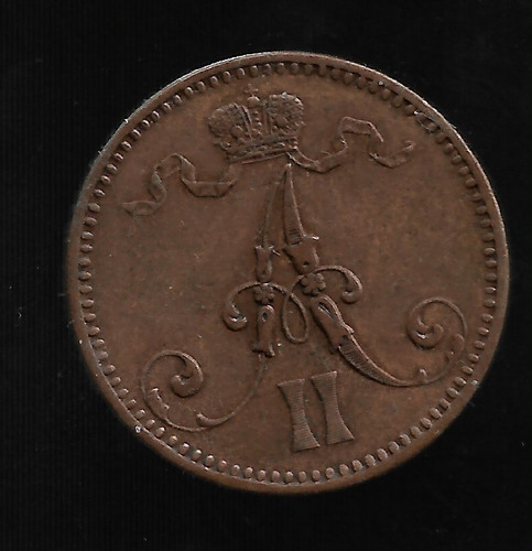 Finlandia 5 Pennia  1866 Cobre  Exc+