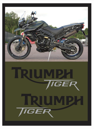 Kit Adesivo Emblema Compatível Triumph Tiger 800 Verde