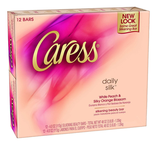 Caress Nature's Daily Silk Beauty Bar Jabon - 12/4oz Por Car