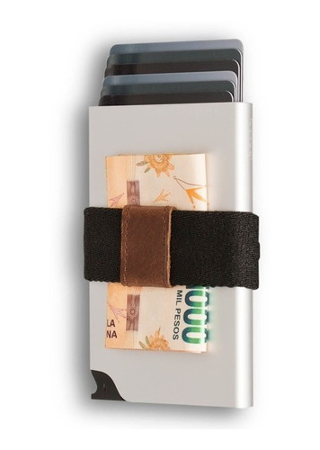 Tarjetero Walla Wallets Silver Card Slider Protección Rfid  