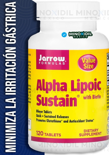 Jarrow Sustancia Alfa-lipoica Con Biotina 300 Mg 120 Tabs Sabor Sin Sabor