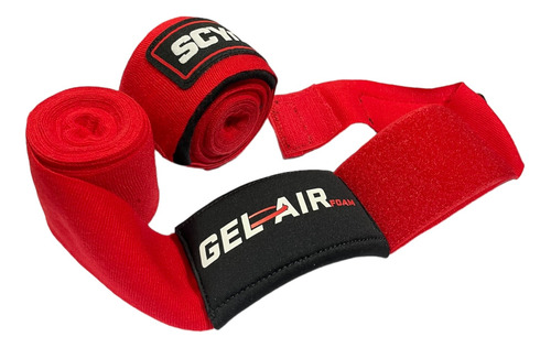 Vendas Semi Elásticas Scyntz Gel Air Guard Red 4.5m Mma Box