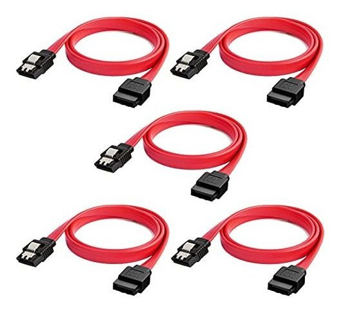 Cable Sata Iii (5 Pack) 18  Rojo