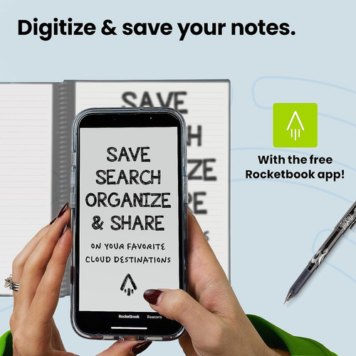 Para Cuaderno Reutilizable Inteligente Rocketbook Dotgrid