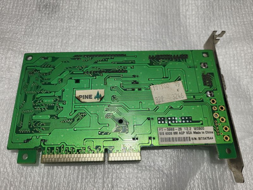 Placa De Vídeo Sis Vga Pine Modelo 6326 8mb Agp Usada (Usado)