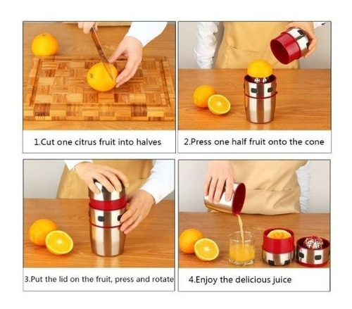 Imagen 3 de 3 de Exprimidor Manual De Limon Y Naranja Acero Inoxidable