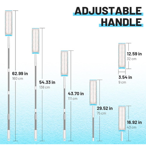 Paquete De 9 Plumeros Largos Flexibles Con Poste De Extensió