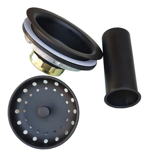 Imagen 2 de 3 de Contracanasta Para Fregadero Tarja Negro Mate Acero Inox