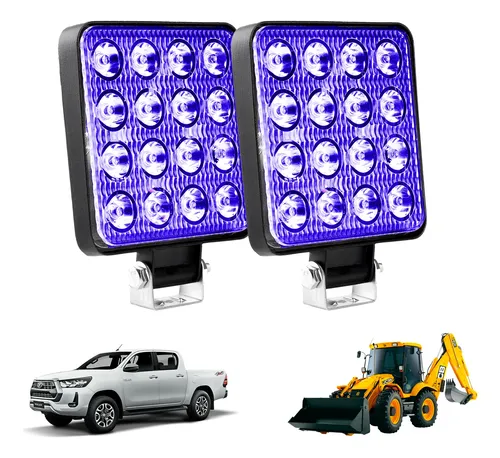 Kit 2 Faróis de Milha LED Azul 48W – Especial para Barras de Pulverização