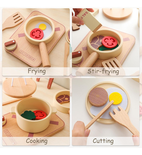 Set De Cocina Para Niños, Accesorios De Cocina De Madera, Ni