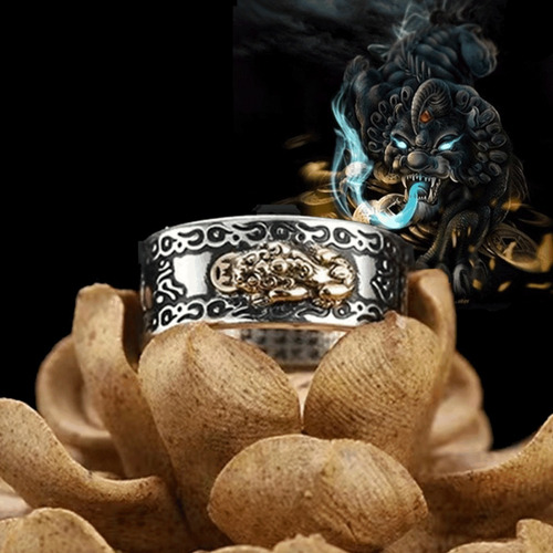 Anillo Pixiu Suerte Riqueza Prosperidad Feng Shui Hombre