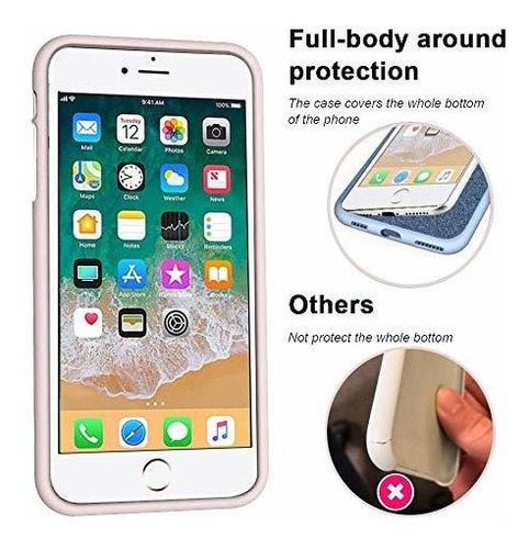 iPhone 8 Plus Case 7 Fingerprint Kickstand Anti Arañazo Gel