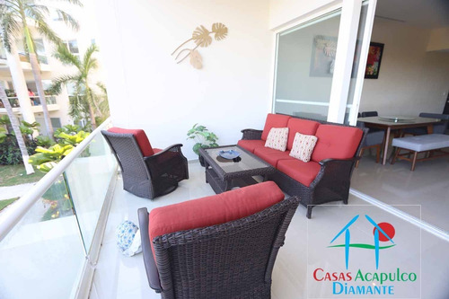 Imagen 5 de 30 de Cad Pacífico Diamante Vela 102. Terraza Con Vistas A Los Jardines Y Albercas