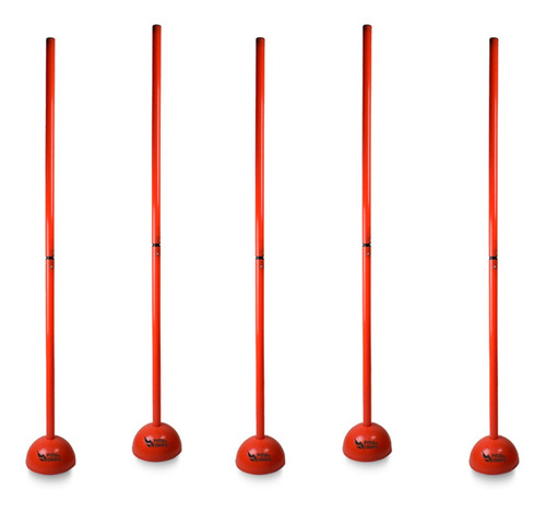 Kit 5 Estacas Para Treinamento De Agilidade E Circuito 1,60m Cor Vermelho
