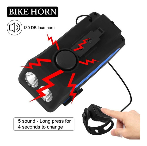 4 Em 1 Farol Bicicleta Suporte Celular Power Bank Buzina