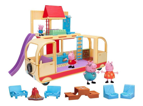 Peppa Pig - Playset Van Para Acampar + Família Pig - Sunny