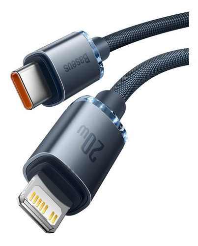 Imagen 3 de 10 de Cable Para iPhone Baseus Crystal Tipo C Carga Rapida 20w 2m