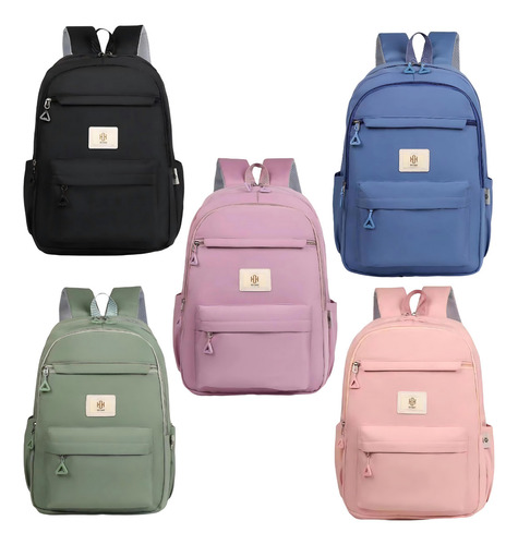 Mochila Feminina Impermeável Notebook Escolar Trabalho Bolsa Cor Verde-claro Desenho Do Tecido Lisa