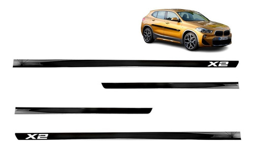 Jogo De Friso Preto Slim Bmw X2 2018 2020