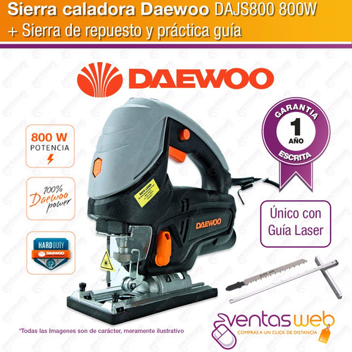 Imagen 2 de 6 de Sierra Caladora 800 W Daewoo Paralela Soplador Guia Laser !!