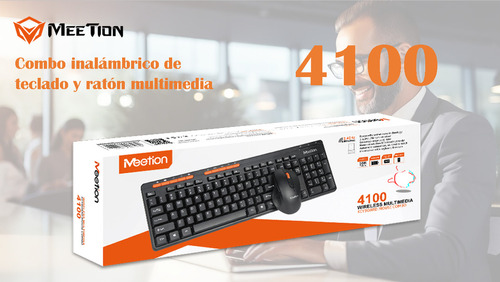 Combo De Teclado Y Mouse Pc Inalambrico Meetion 4100®