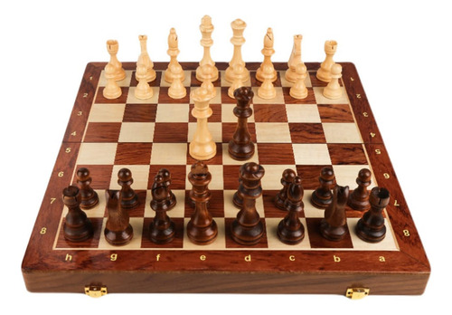 15 Juego De Ajedrez De Nogal Con Tablero De Almacenamiento Y