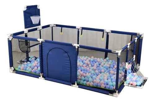 Corral De Seguridad Bebe 180 Cm. Con Aro Azul