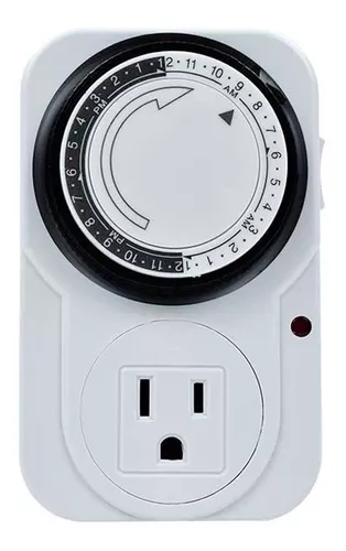  Enchufe de temporizador programable de 24 horas, temporizador  de salida mecánico para luces de crecimiento, interruptores de temporizador  de pared con conexión a tierra, acuario con tierra, : Electrónica