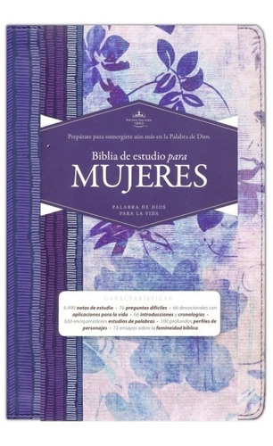 Biblia De Estudio Para Mujeres - Azul Floreado - Td - Rv60