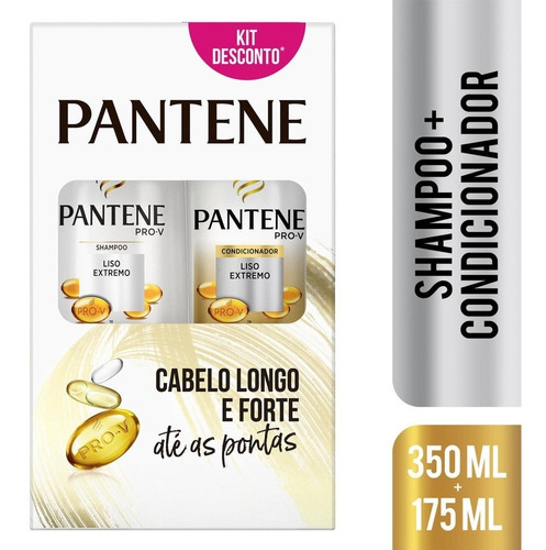 1 Kit Shampo+ Cond Pantene Liso, 350+ 175 Ml,frete Grátis!!!