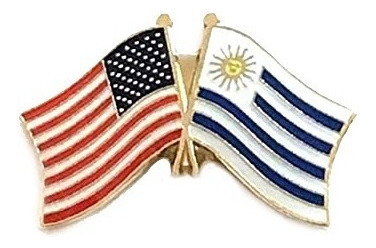 Pin Metálico Bandera Estados Unidos Uruguay Amistad Curso